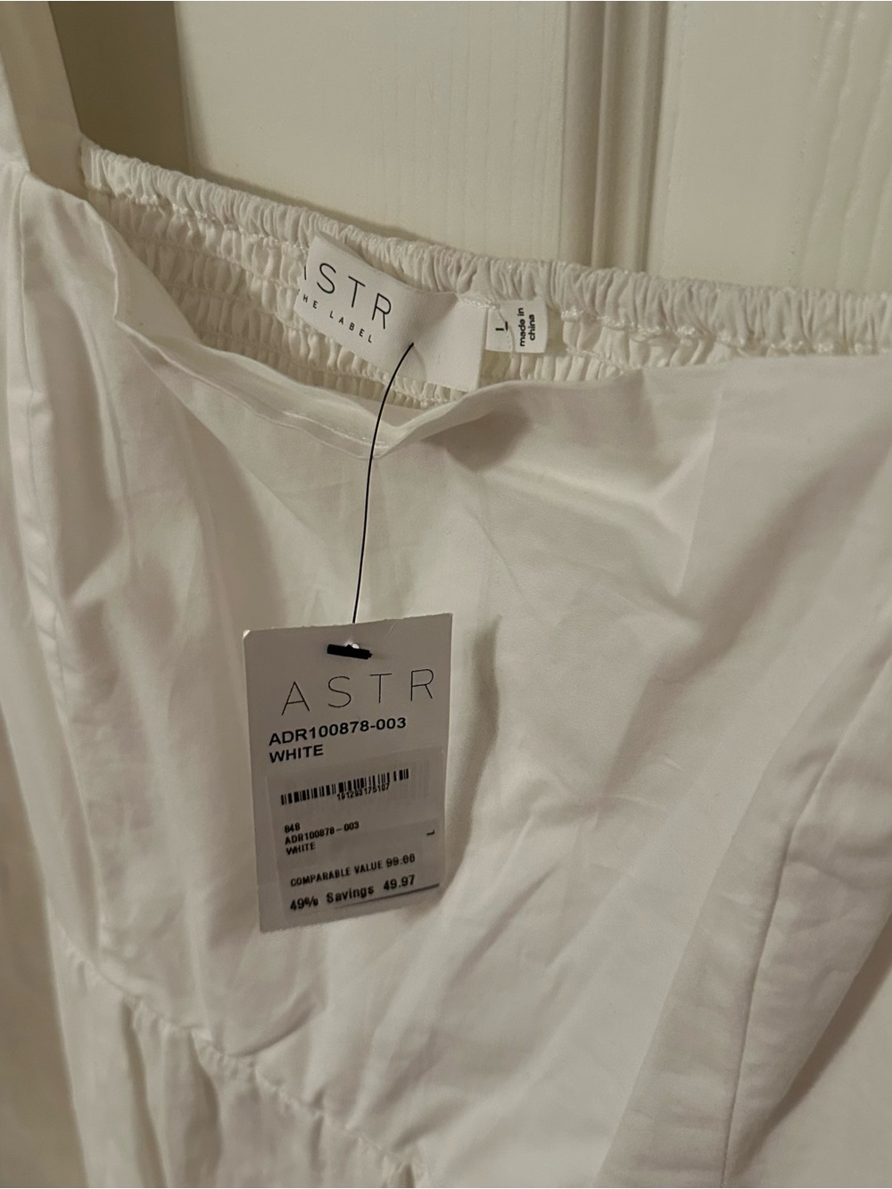 ASTR White Poplin Puff Sleeve Tiered Dress - Picture 8 of 12